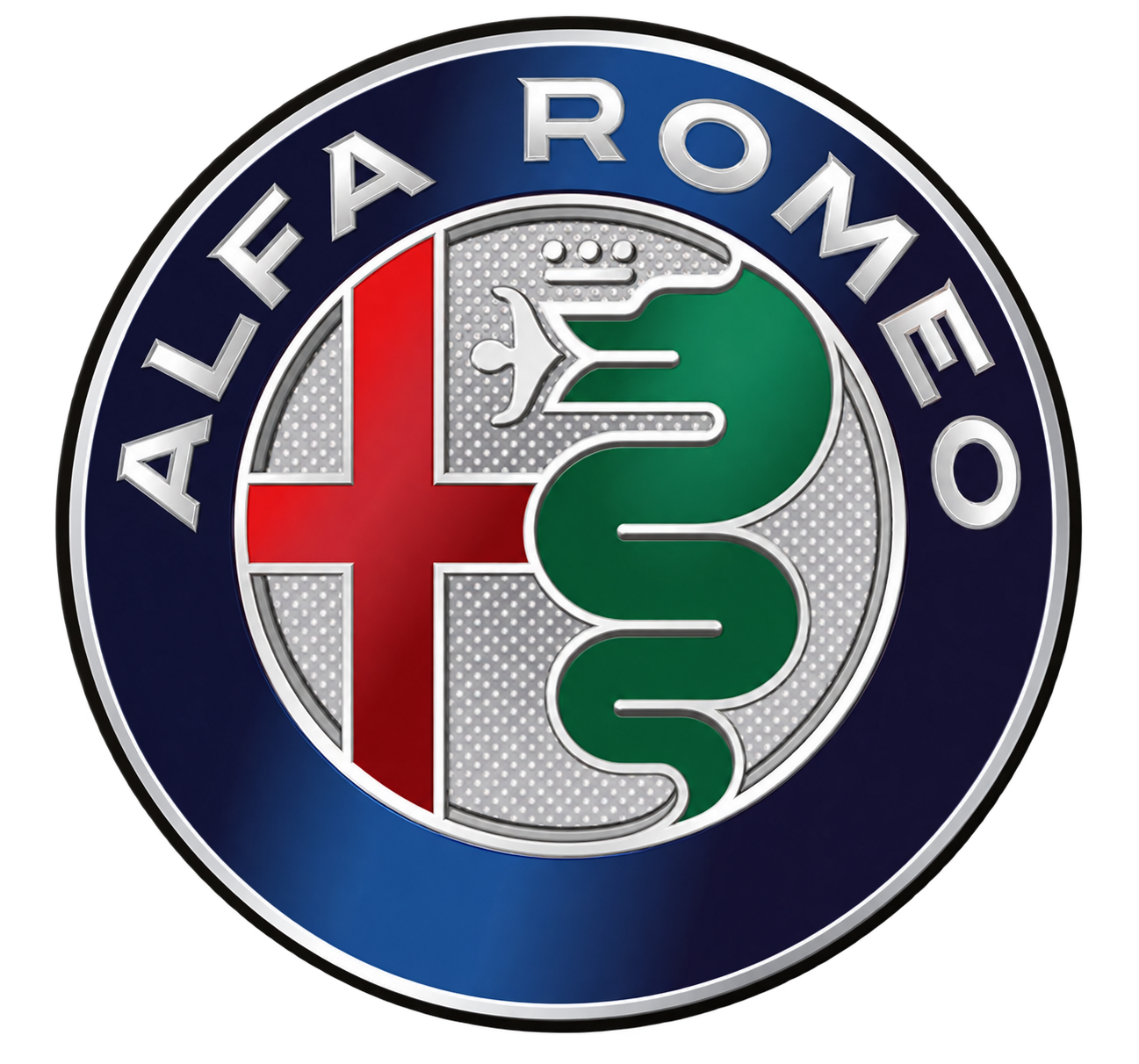 Alfa Romeo badge on transparent background