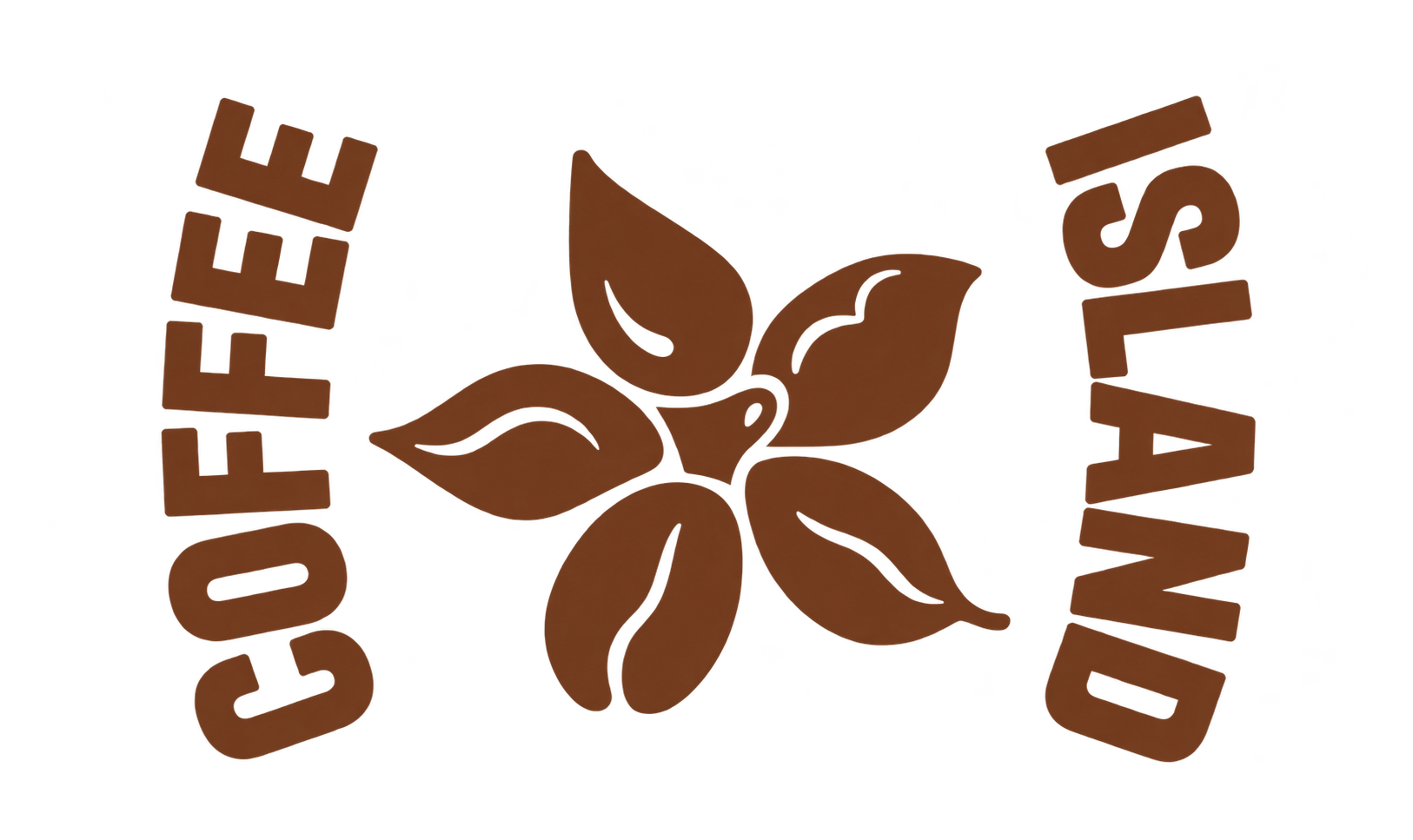 Warm Brown Coffee Island Logo